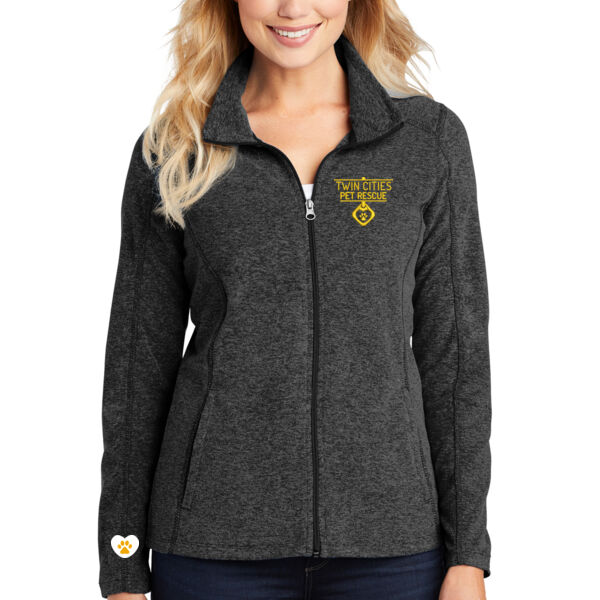 Port Authority Ladies Heather Microfleece Full-Zip Jacket - Embroidered & Printed Logo Thumbnail